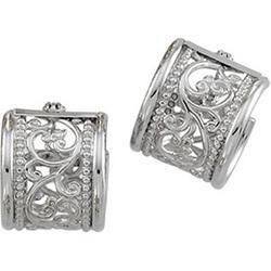 14K White Gold Hoop Earringswhite 