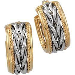 14K Two Tone Gold Hoop Earringstwo 
