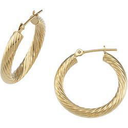14K Yellow Gold Corrugated Hoop Earringsyellow 