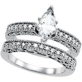 14K White Gold Diamond Semi Mount Bridal Engagement Ringwhite 