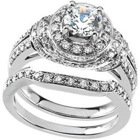 14K White Gold Diamond Semi Mount Bridal Engagement Ringwhite 
