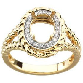 14K White Gold Diamond Semi Mount Engagement Ringwhite 
