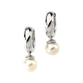 14K White Gold Hinged Pearl Earringshinged 