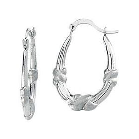 14K White Gold Hoop Earringswhite 