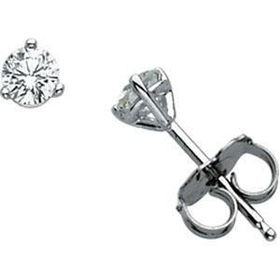 14K White Gold Martini-Style Round Diamond Stud Earrings - 0.25 ctwwhite 