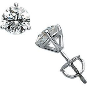 14K White Gold Martini-Style Round Diamond Stud Earrings - 1.50 ctwwhite 