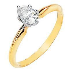14K White Gold Oval Created Moissanite Solitaire Ring - 2.00 ctwwhite 