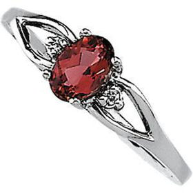 14K White Gold Pink Tourmaline & Diamond Ringwhite 