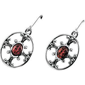 14K White Gold Rhodolite Garnet Earringswhite 