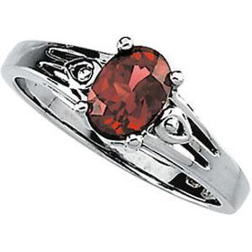 14K White Gold Rhodolite Garnet Ringwhite 