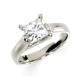14K White Gold Round Created Moissanite Engagement Ring - 1.25 ctwwhite 