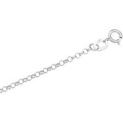 14K White Gold Hollow Belcher Rolo Chain - 18 incheswhite 