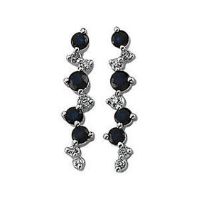 14K White Gold Sapphireand Diamond Earringswhite 