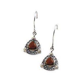 14K Yellow Gold & Sterling Silver Cabochon Mozambique Garnet Earringsyellow 
