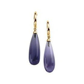 14K Yellow Gold Amethyst Briolette Earringsyellow 