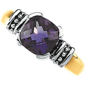 14K Yellow Gold Amethyst Ringyellow 