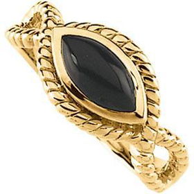 14K Yellow Gold Cabouchon Onyx Ringyellow 