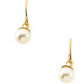 14K Yellow Gold Children's 4mm Pearl Sheppherd Hook Earringsyellow 