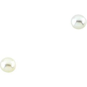 14K Yellow Gold Children's Button Pearl Earringsyellow 