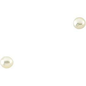 14K Yellow Gold Children's Button Pearl Earringsyellow 