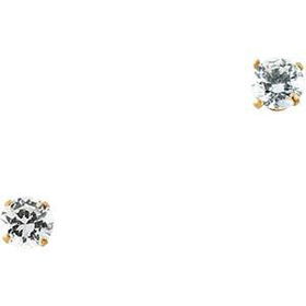 14K Yellow Gold Children's Cubic Zirconia Earringsyellow 