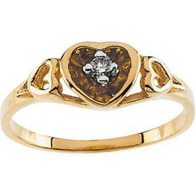 14K Yellow Gold Children's Cubic Zirconia Heart Ring - Size 3yellow 