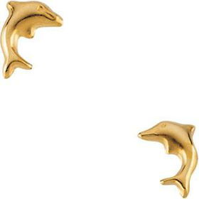 14K Yellow Gold Children's Dolphin Earringsyellow 