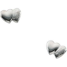 14K Yellow Gold Children's Double Heart Earringsyellow 
