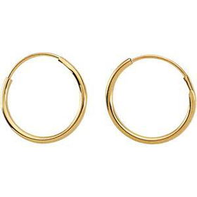 14K Yellow Gold Children's Endless Hoop Earringsyellow 