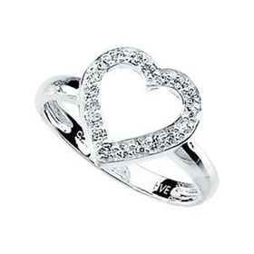 Sterling Silver Cubic Zirconia Heart Ringsterling 