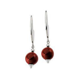 Sterling Silver Dyed Red Coral Earringssterling 