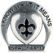 Sterling Silver I Love New Orleans Badge Pin