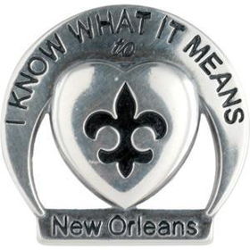 Sterling Silver I Love New Orleans Badge Pinsterling 