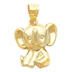14K Yellow Gold Elephant Pendantyellow 