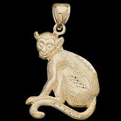 14K Yellow Gold Monkey Pendantyellow 