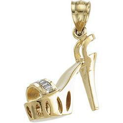14K Two Tone Gold Shoe Pendanttwo 