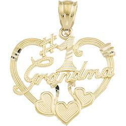 14K Yellow Gold #1 Grandma Heart Pendantyellow 