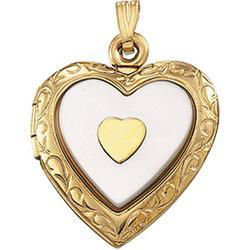 14K Yellow Gold Heart Design Locketyellow 