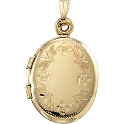 14K Yellow Gold Oval Shaped Locketyellow 