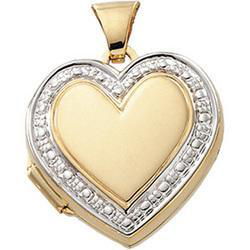 14K Two Tone Gold Heart Shaped Lockettwo 