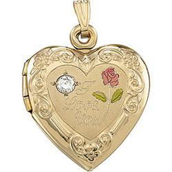 14K Yellow Gold Heart Design "I Love You" Locketyellow 