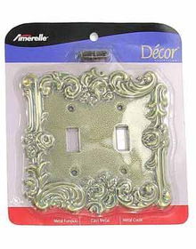 Silver Metal Double Light Switch Case Pack 72silver 