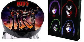 Kiss Barstools (2) and Kiss Dartboard Cabinet Setkiss 