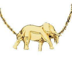 14K Yellow Gold Elephant Pendant Slideyellow 