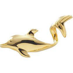 14K Yellow Gold Dolphin Pendant Slideyellow 