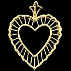 14K Yellow Gold Heart Shaped Pendantyellow 