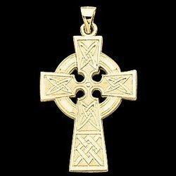 14K White Gold Large Celtic Cross Pendantwhite 
