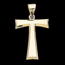 14K White Gold Tau Cross Pendantwhite 