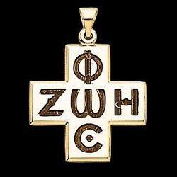 14K Yellow Gold Phos Zoe Cross Pendantyellow 