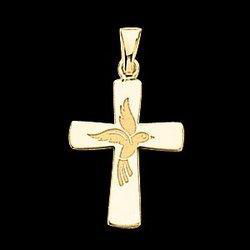 14K White Gold Cross W/Dove Pendantwhite 
